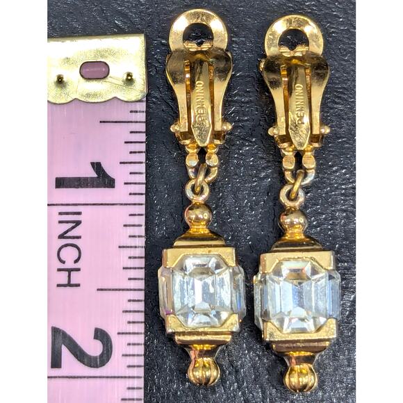 Vintage Pennino Earrings, Signed, Gold-tone Lanterns, Steampunk, Dangle, Clip-on - Picture 4 of 4